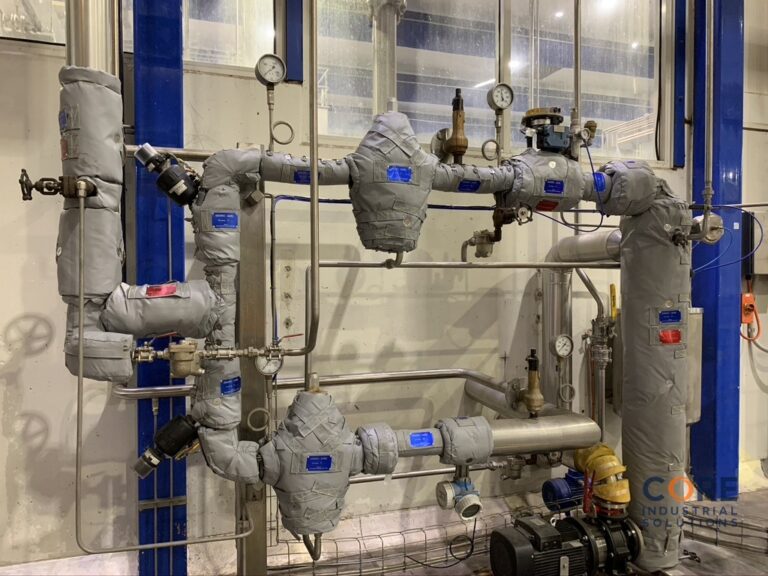 Process piping fitted with removable insulation jackets
